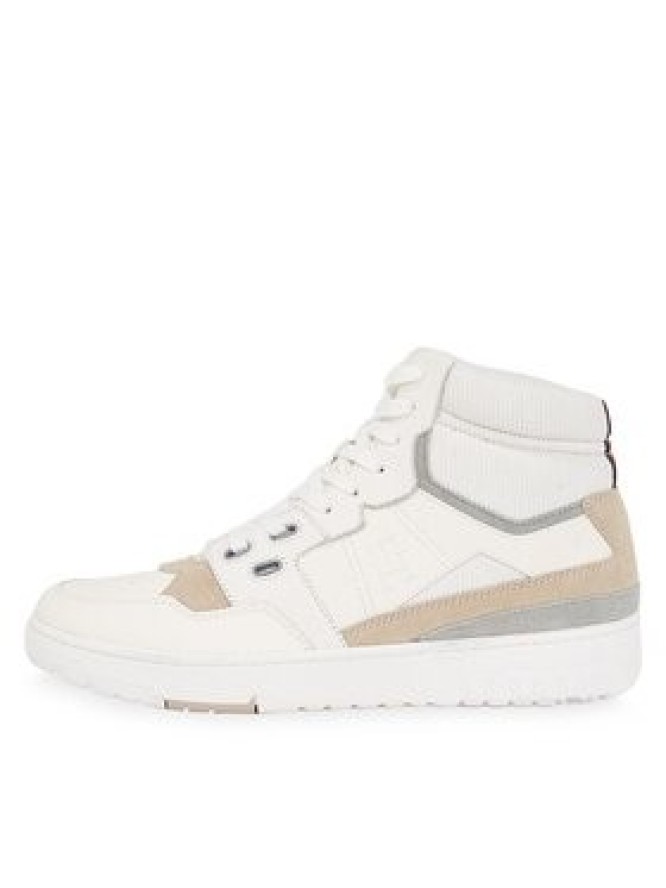 Tommy Hilfiger Sneakersy Th Basket Better Midcut Lth Mix FM0FM04793 Écru