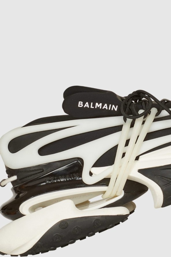 BALMAIN Czarno-białe sneakersy męskie Unicorn