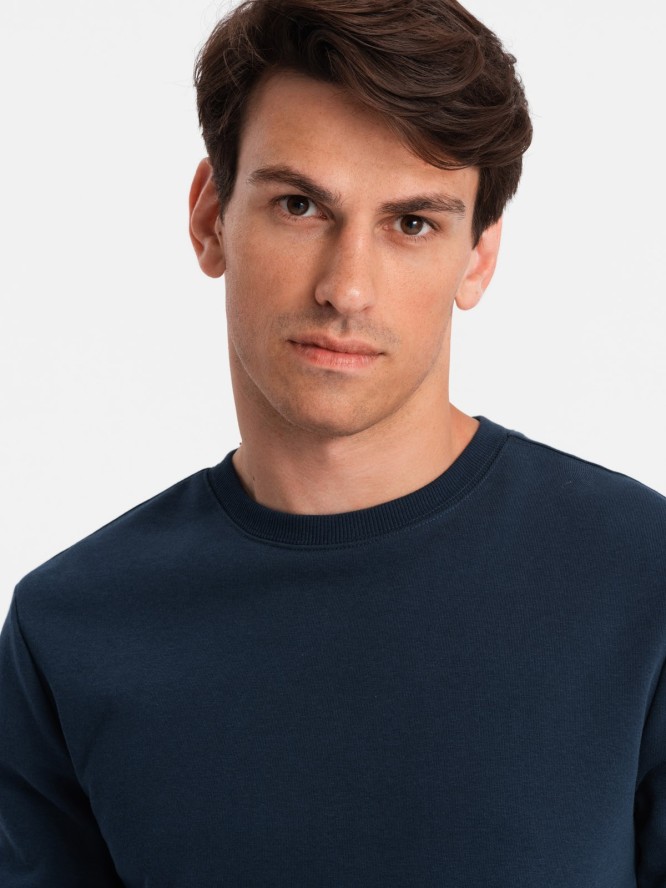 Męska nierozpinana bluza dresowa BASIC – granatowa V1 OM-SSBN-0159 - XXL