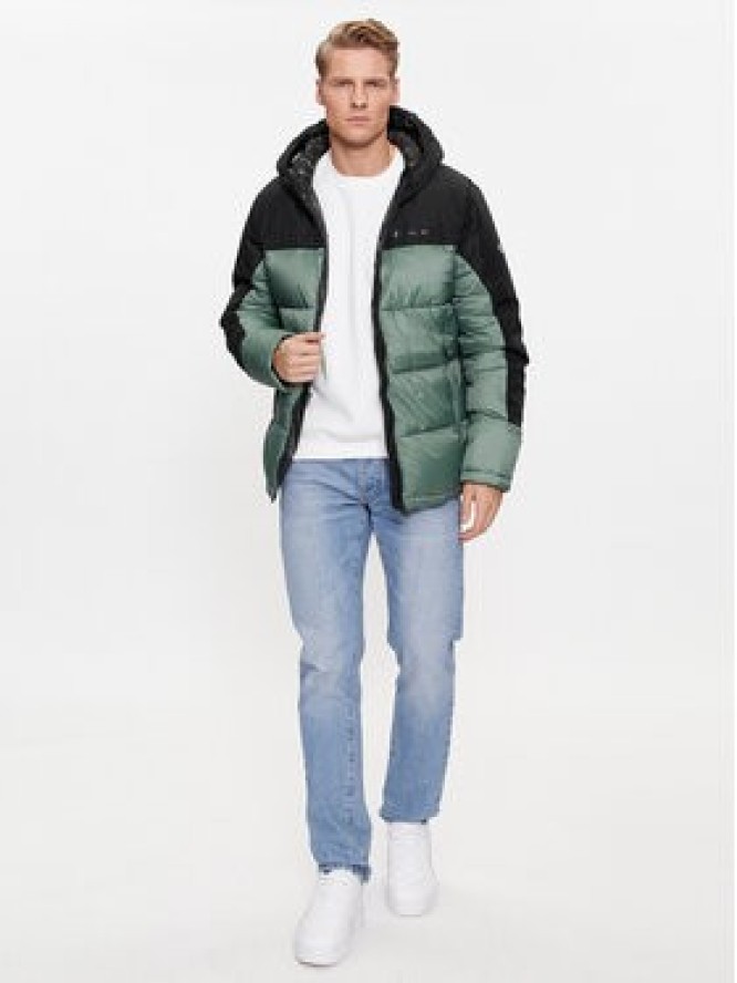 Champion Kurtka puchowa Hooded Jacket 219190 Zielony Regular Fit