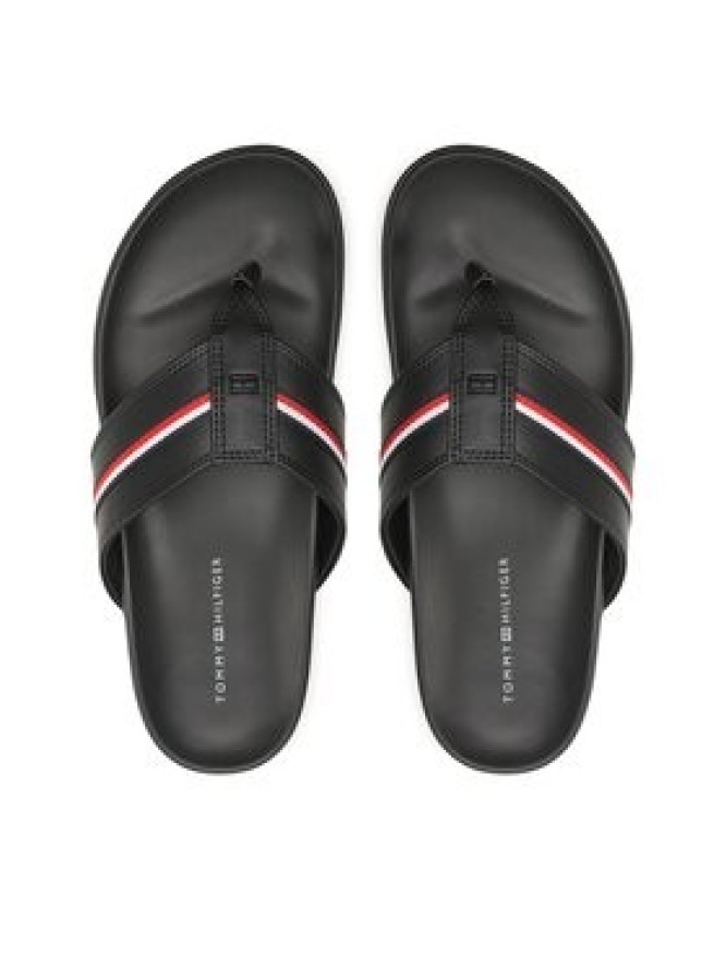 Tommy Hilfiger Japonki Leather Toe Post Sandal FM0FM04460 Czarny