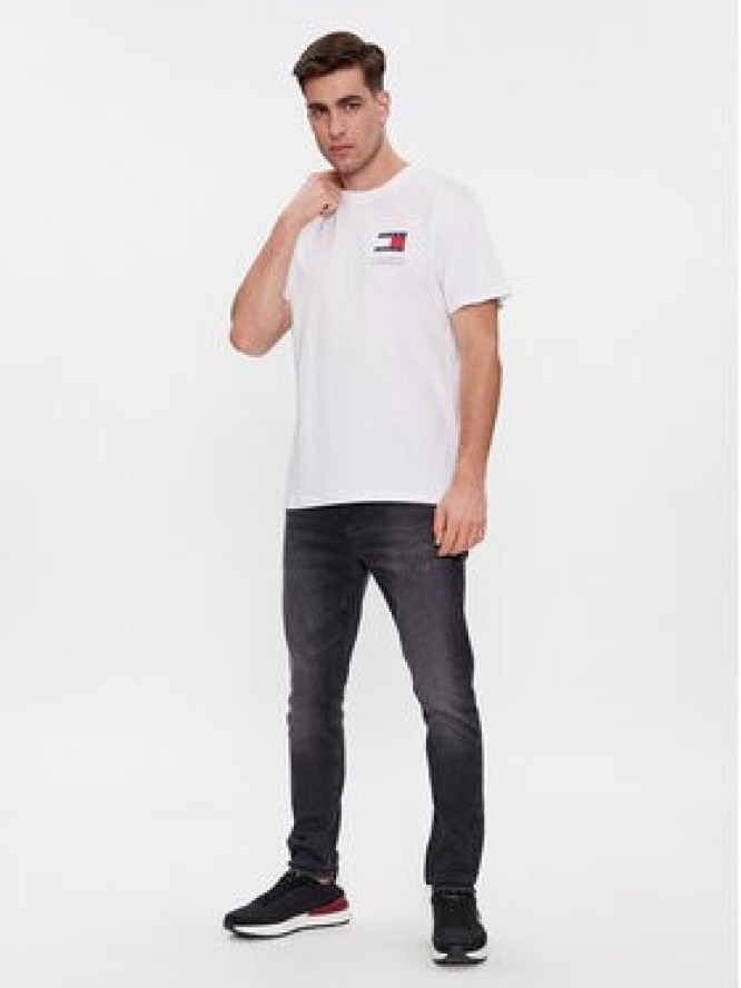 Tommy Jeans T-Shirt Essential Flag DM0DM18263 Biały Slim Fit