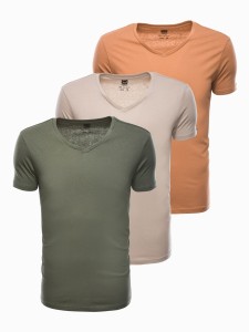 Zestaw koszulek bawełnianych V-NECK 3-pak - mix V1 Z29 - XXL