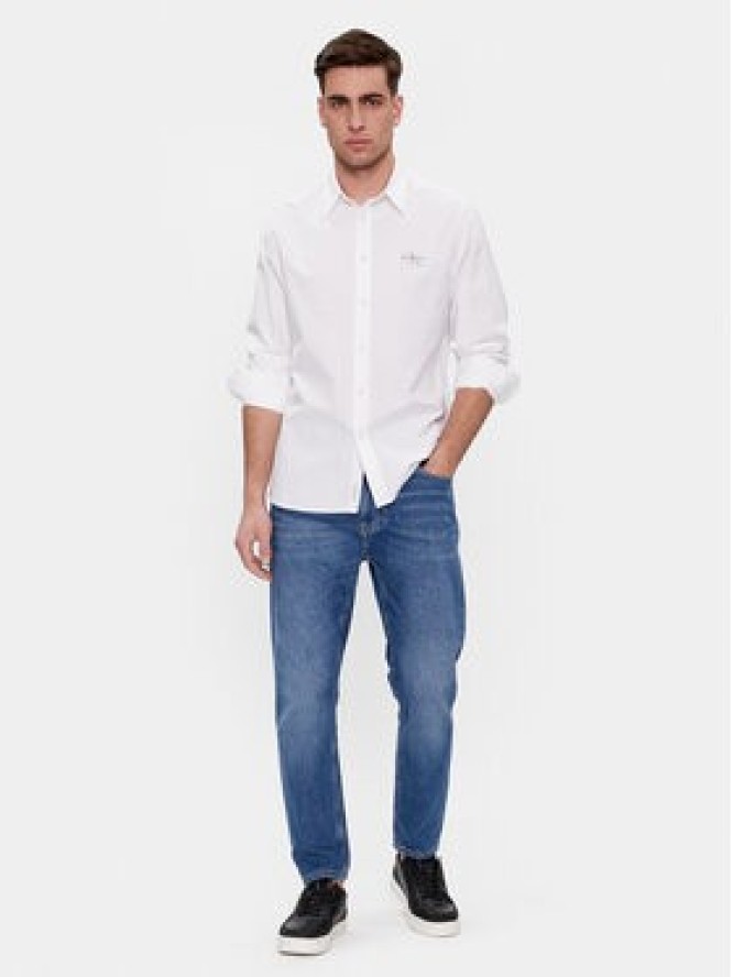 Calvin Klein Jeans Koszula Oxford J30J325027 Biały Slim Fit