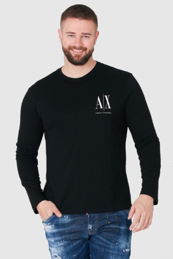 ARMANI EXCHANGE Czarny longsleeve męski z małym logo