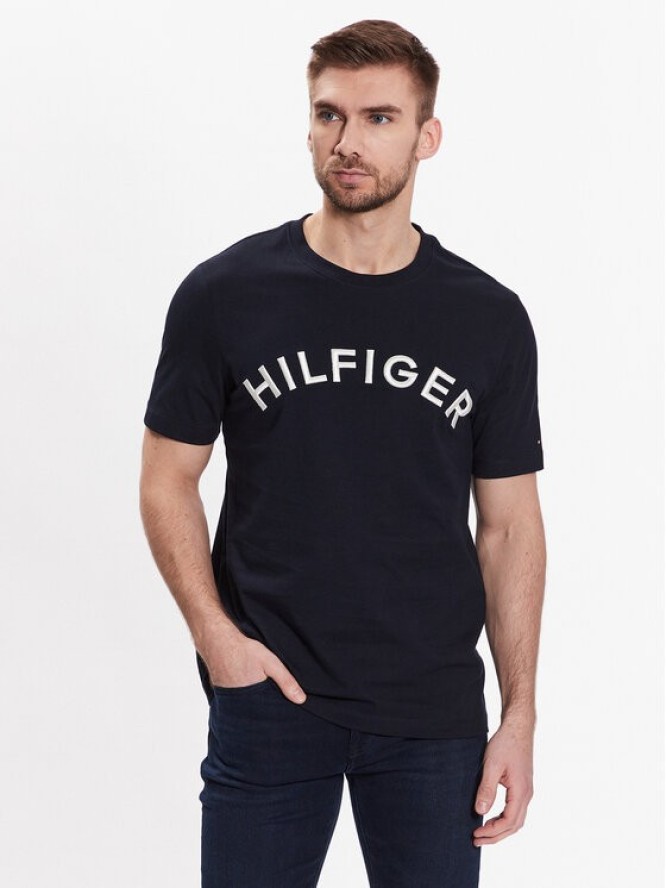 Tommy Hilfiger T-Shirt Arched MW0MW30055 Granatowy Regular Fit