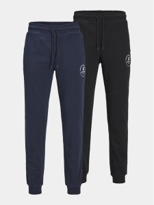 Jack&Jones Komplet 2 par spodni Jpstgordon Jjswift Sweat Pants 2Pk Mp 12257018 Czarny Regular Fit