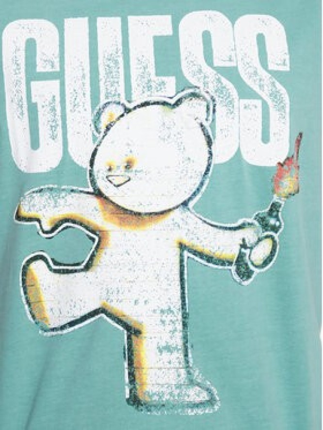 Guess T-Shirt M3YI88 KBDL0 Niebieski Regular Fit