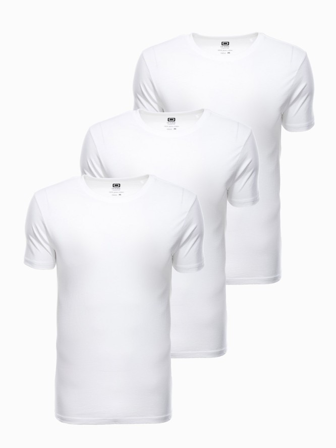 Zestaw koszulek bawełnianych BASIC 3-pak - biały V10 Z30 - XXL