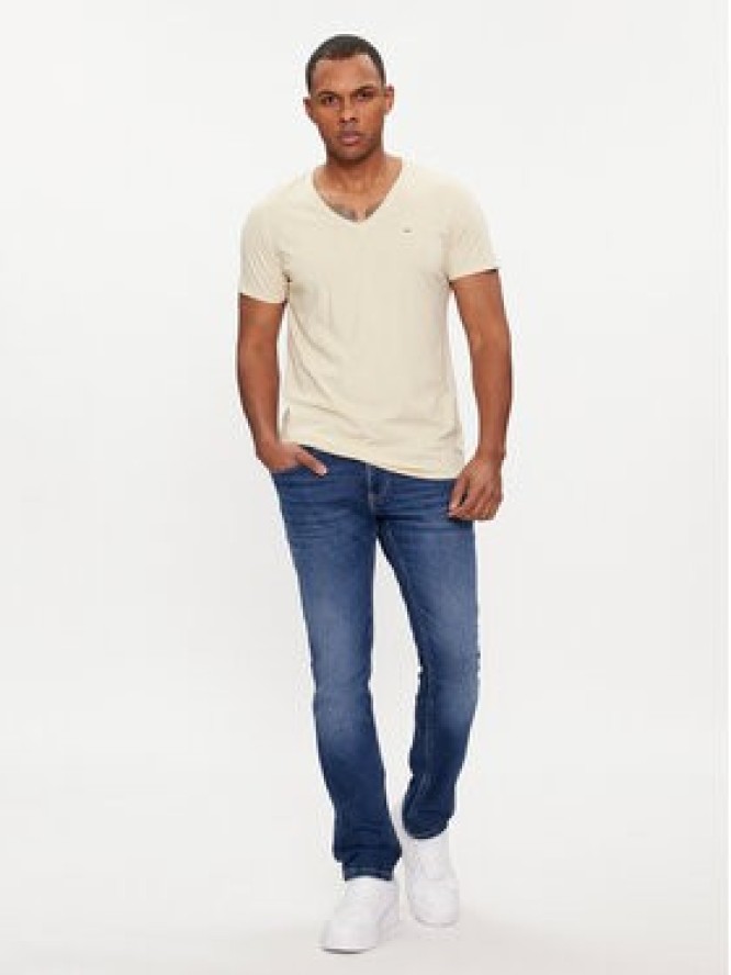 Tommy Jeans T-Shirt Jaspe DM0DM09587 Beżowy Slim Fit
