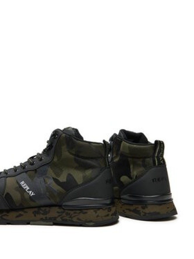 REPLAY Sneakersy Arthur Mid Camo Mid-Top GMS68.000.C0092T Zielony