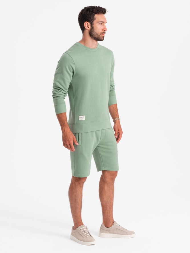 Komplet dresowy męski bluza + szorty – zielony V3 Z77 - XXL