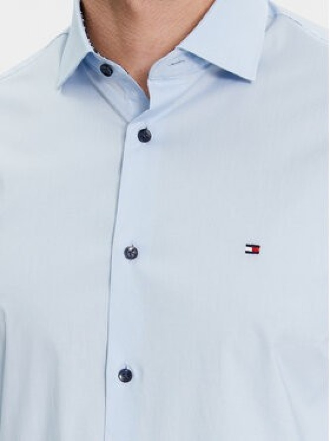 Tommy Hilfiger Koszula Cl Stretch Poplin Contrast Shirt MW0MW34259 Błękitny Regular Fit