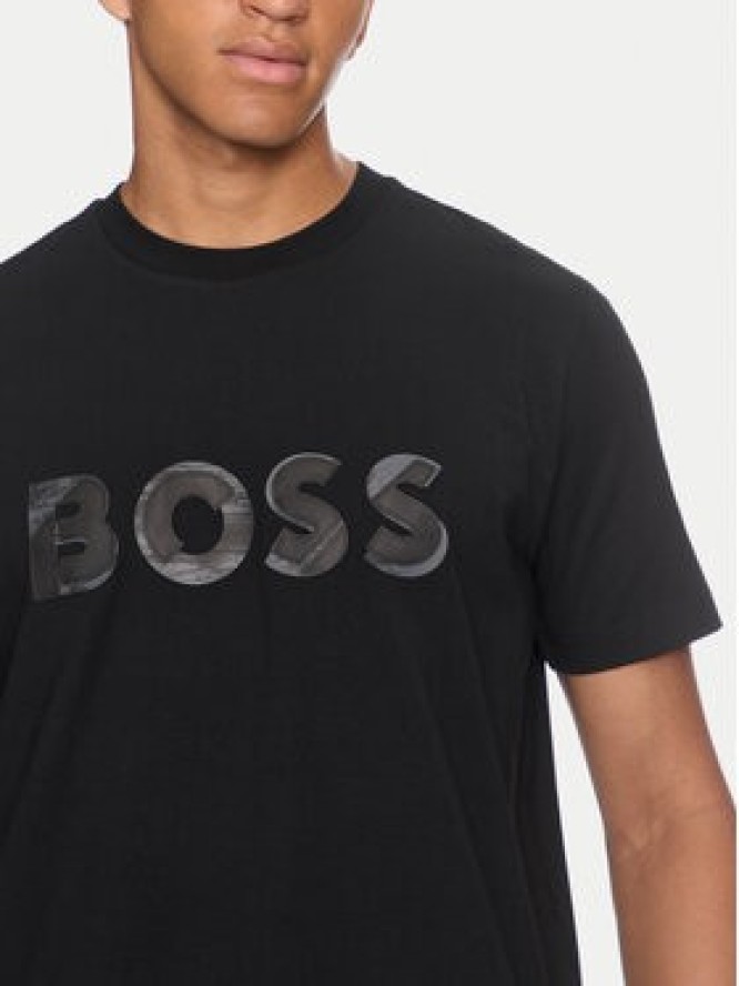 Boss T-Shirt Jagged 1 50519365 Czarny Relaxed Fit