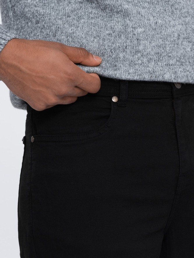 Męskie spodnie chino o dopasowanym kroju - czarne V1 OM-PACP-0151 - XXL