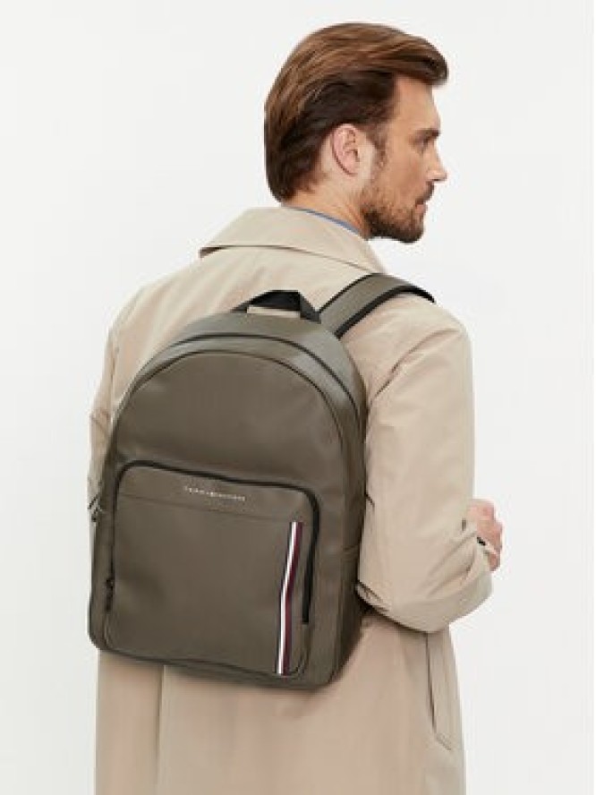 Tommy Hilfiger Plecak Th Pique Pu Backpack AM0AM11317 Khaki