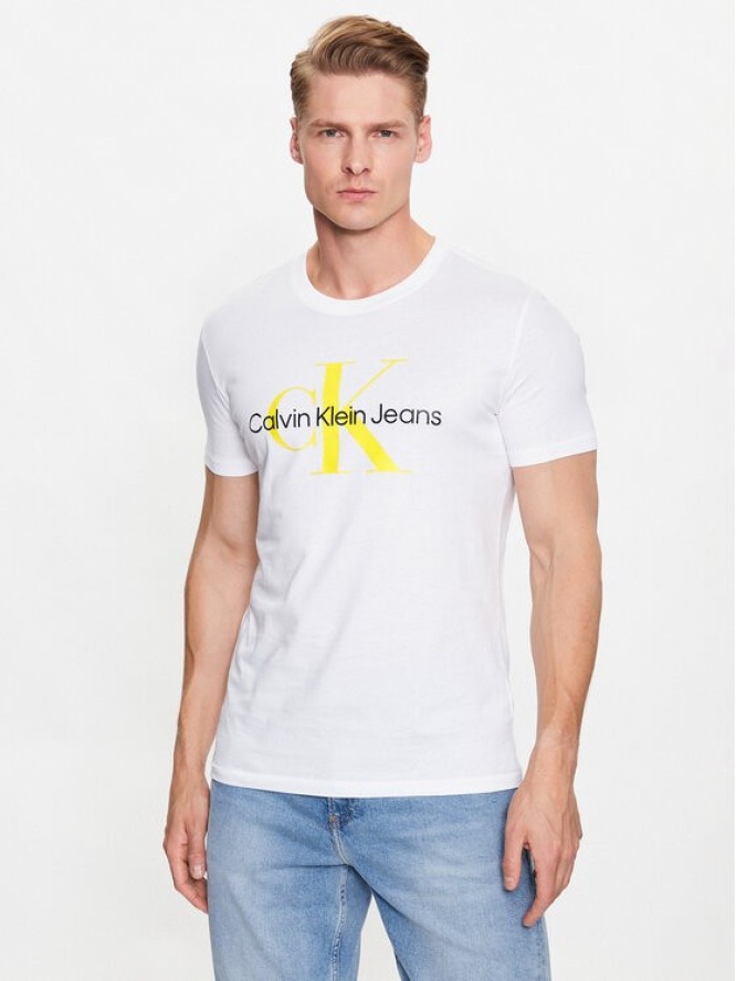 Calvin Klein Jeans T-Shirt J30J320806 Biały Regular Fit