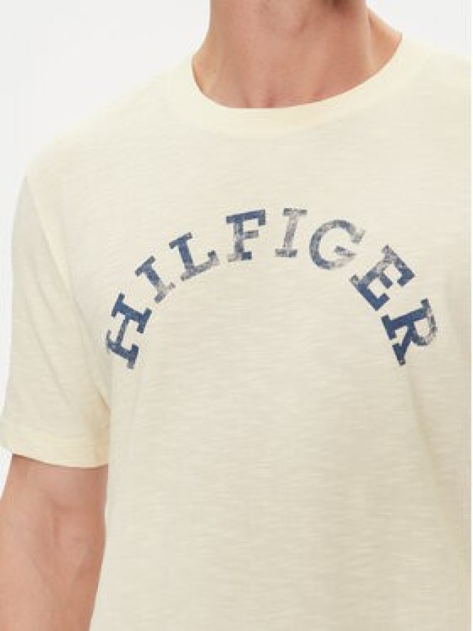 Tommy Hilfiger T-Shirt Arched MW0MW34432 Beżowy Regular Fit