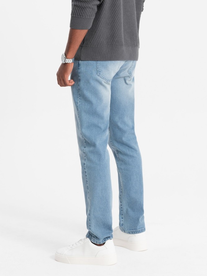 Spodnie męskie jeansowe STRAIGHT LEG - jasnoniebieskie V2 OM-PADP-0133 - XL