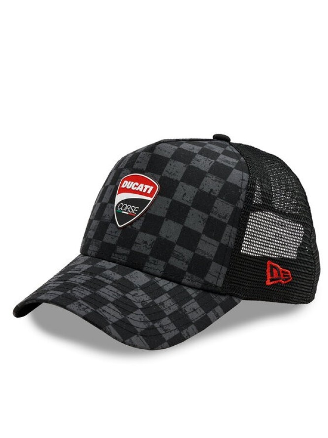 New Era Czapka z daszkiem Aop Check Trucker Ducati 60435569 Czarny