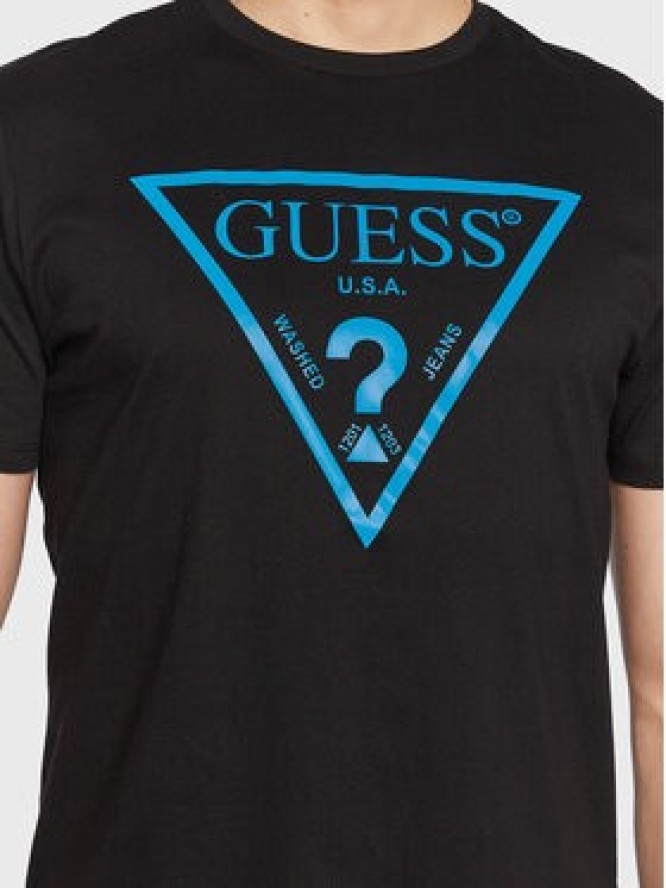 Guess T-Shirt Reflective Logo M3GI44 K9RM1 Czarny Slim Fit