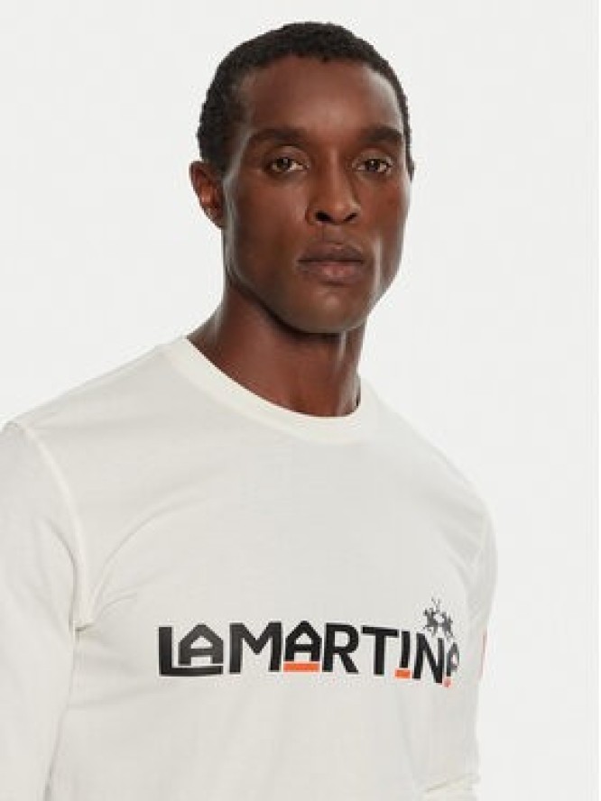 La Martina Longsleeve ZMR008 JS206 Biały Regular Fit