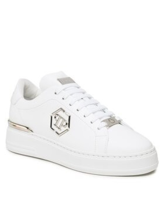 PHILIPP PLEIN Sneakersy Leather Lo-Top Sneaker FABS USC0379 PLE075N Biały