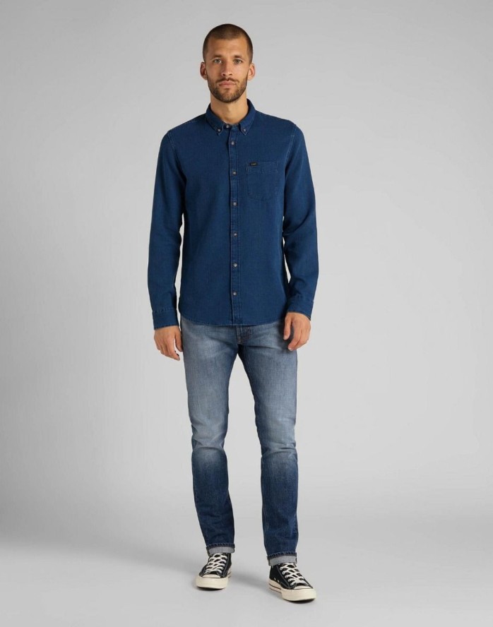 LEE REFINED BUTTON DOWN MĘSKA KOSZULA RELULAR FIT WASHED BLUE L882ZWLR