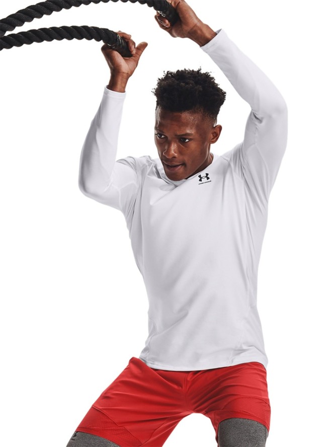 Longsleeve treningowy męski Under Armour UA Cg Armour Fitted Crew - biały