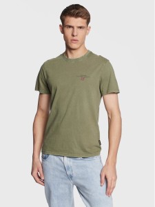 Napapijri T-Shirt Selbas NP0A4GBQ Zielony Regular Fit