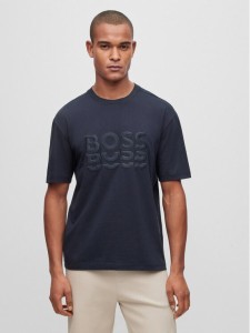 Boss T-Shirt 50495876 Granatowy Regular Fit