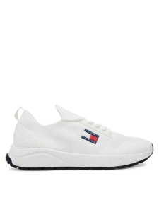 Tommy Jeans Sneakersy Runner Kntitted EM0EM01555 Biały