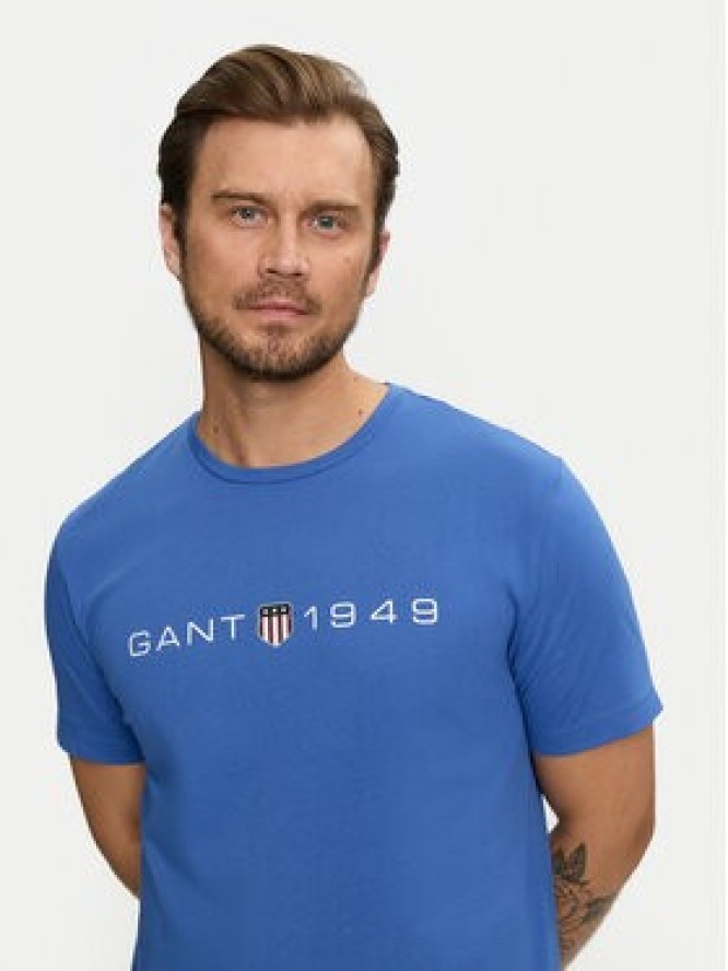 Gant T-Shirt Graphic 2003242 Niebieski Regular Fit