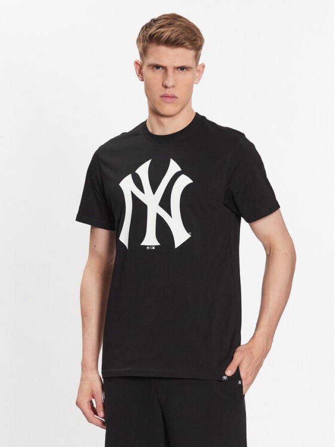 47 Brand T-Shirt MLB New York Yankees Imprint 47 Echo Tee BB017TEMIME544088JK Czarny Regular Fit