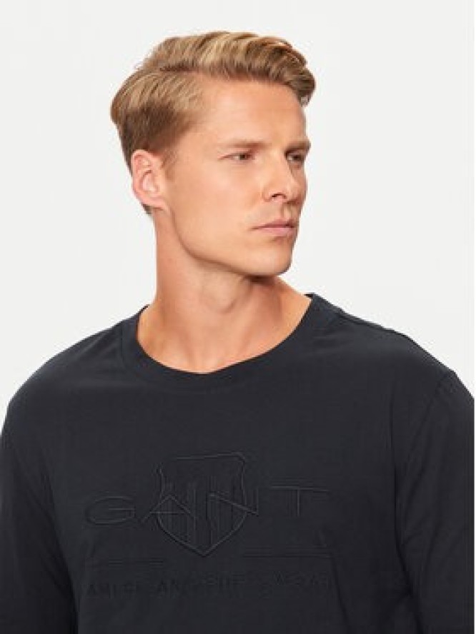 Gant Longsleeve Tonal Shield 2004041 Czarny Regular Fit