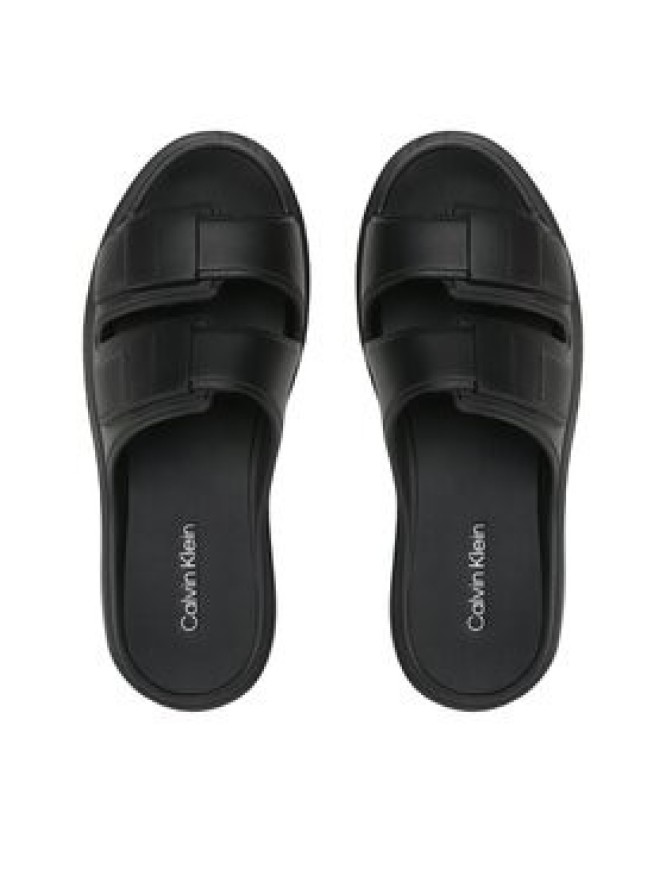 Calvin Klein Klapki Double Strap Slipper HM0HM00967 Czarny