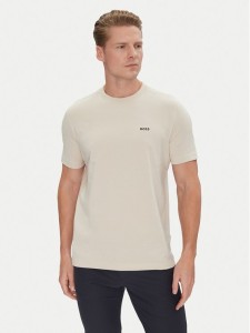 BOSS T-Shirt 50506373 Beżowy Regular Fit