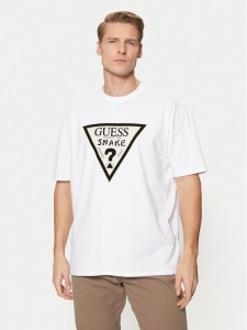 Guess T-Shirt M5RI91 KAC30 Biały Oversize