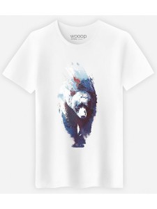 WOOOP Koszulka "Blue Bear" w kolorze białym rozmiar: L