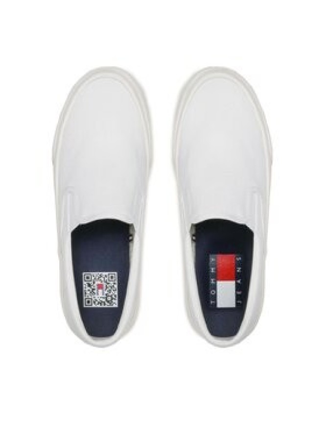 Tommy Jeans Tenisówki Slip On Canvas Color EM0EM01156 Biały