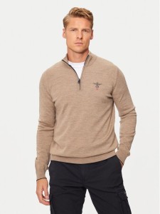 Aeronautica Militare Sweter 242MA1389L415 Beżowy Regular Fit