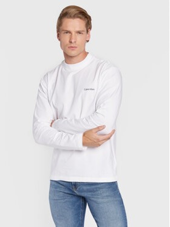 Calvin Klein Longsleeve Micro Logo K10K110179 Biały Regular Fit