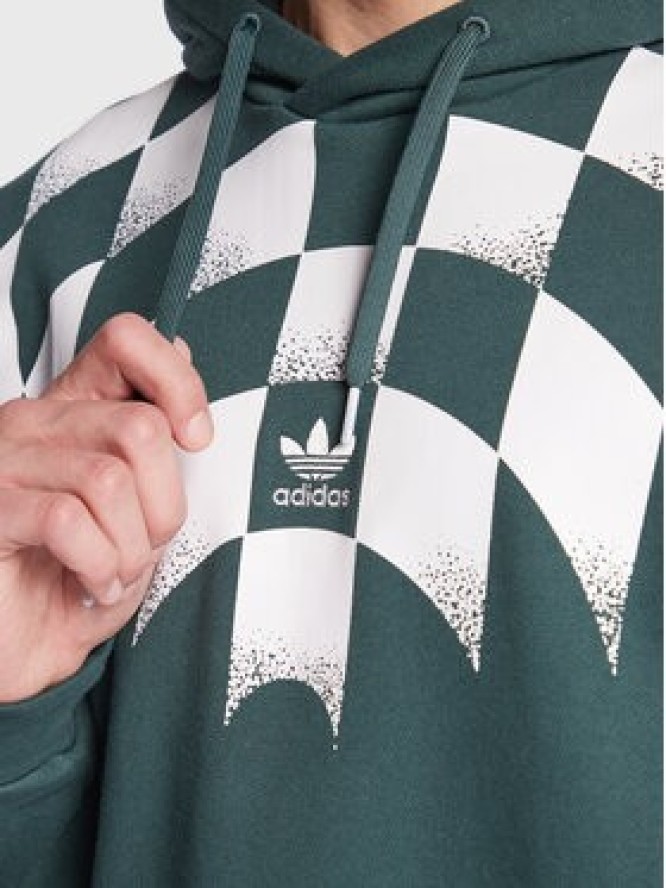 adidas Bluza Rekive Graphic HK7355 Zielony Relaxed Fit