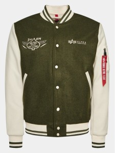 Alpha Industries Kurtka bomber Varsity Air Force 138107 Zielony Regular Fit