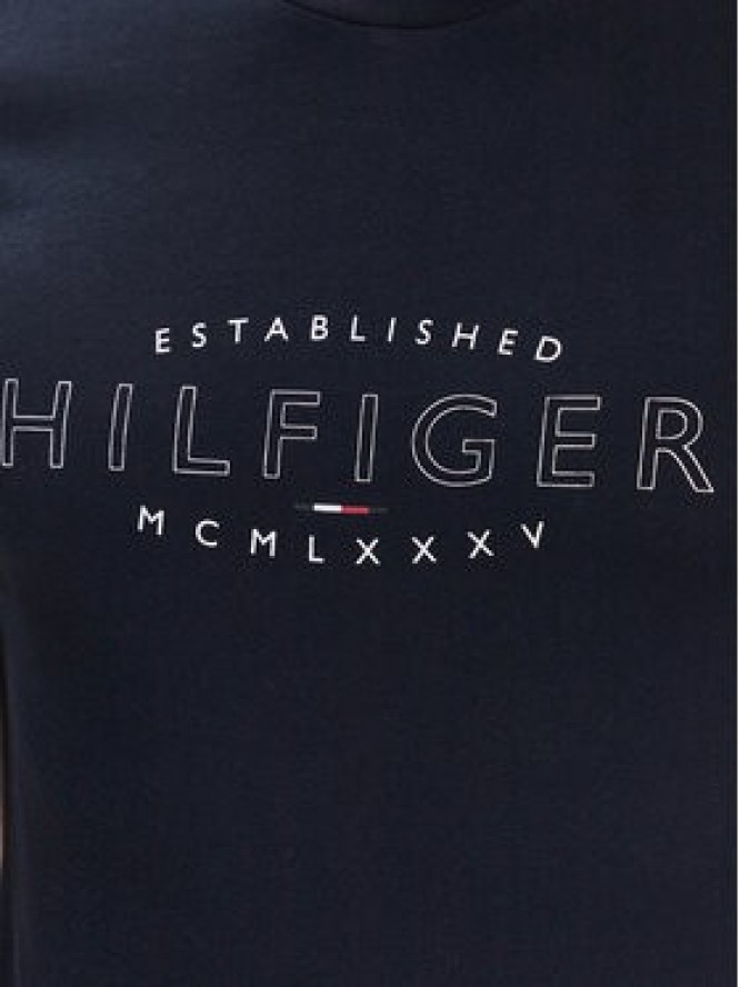 Tommy Hilfiger T-Shirt Curve Logo MW0MW30034 Granatowy Slim Fit