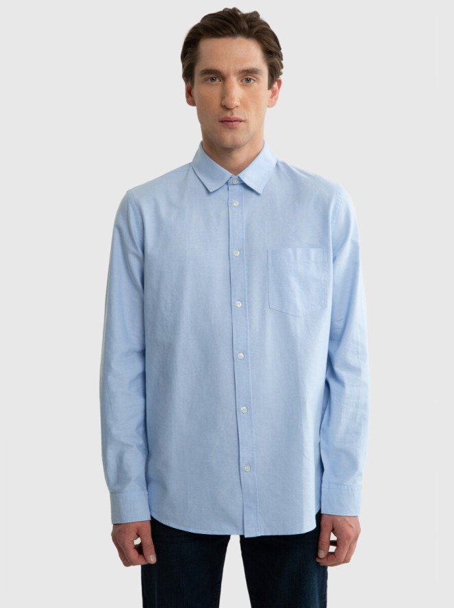 Koszula męska z tkaniny typu oxford jasnoniebieska Trixi 400