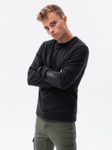 Bluza męska z kieszenią zapinaną na zamek - czarna V2 B1349 - L