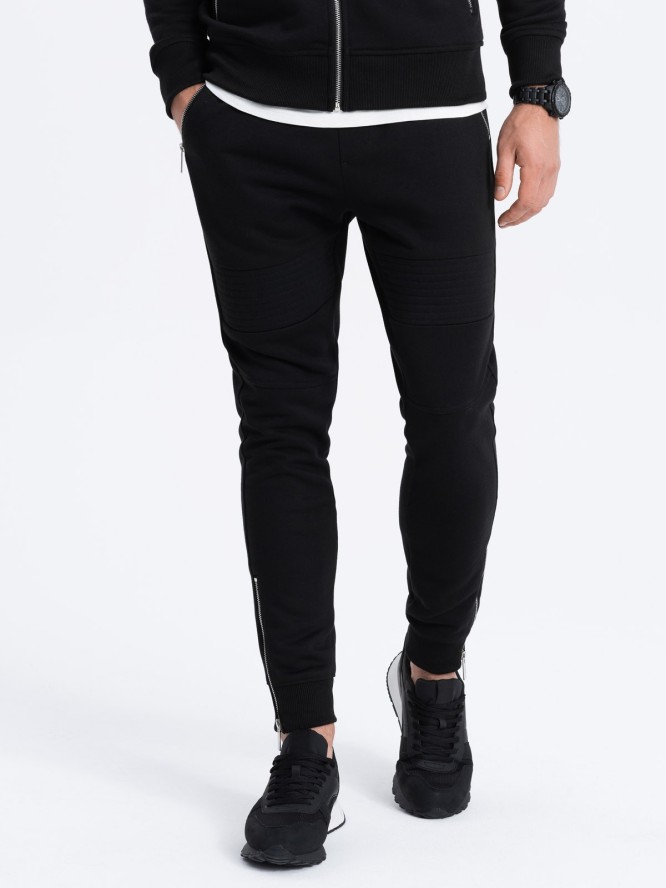 Komplet męski dresowy bluza rozpinana + spodnie - czarny V3 Z70 - XL