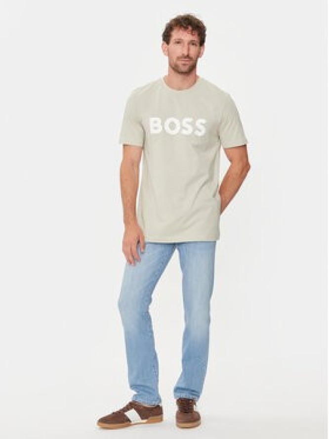 Boss T-Shirt Thinking 1 50481923 Beżowy Regular Fit