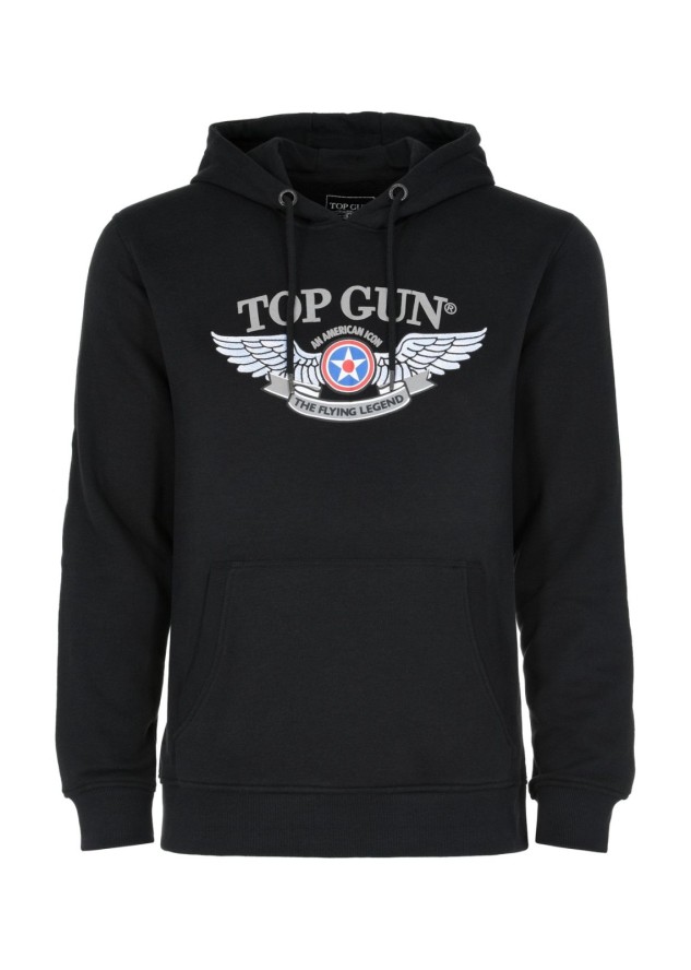 Czarna bluza z kapturem męska TOP GUN